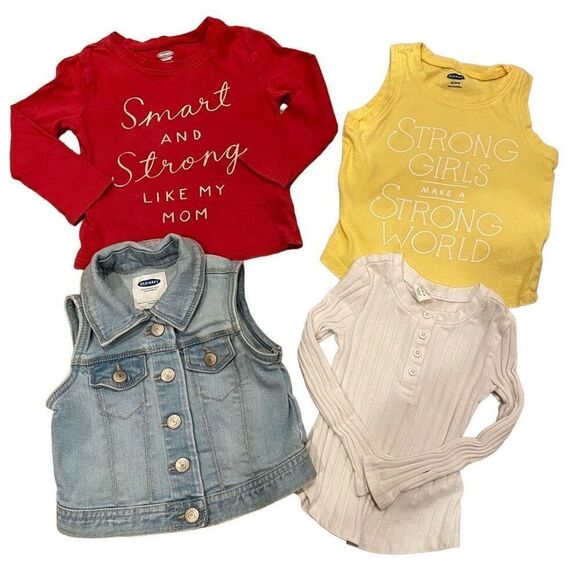 Old Navy Other - Old Navy Bundle Denim Vest Three Tops 18-24 Months